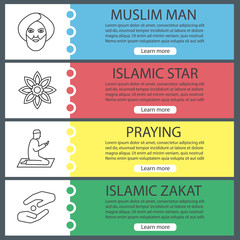 Islamic culture web banner templates set