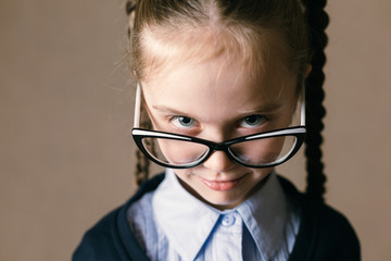 Little girl wearing glasses