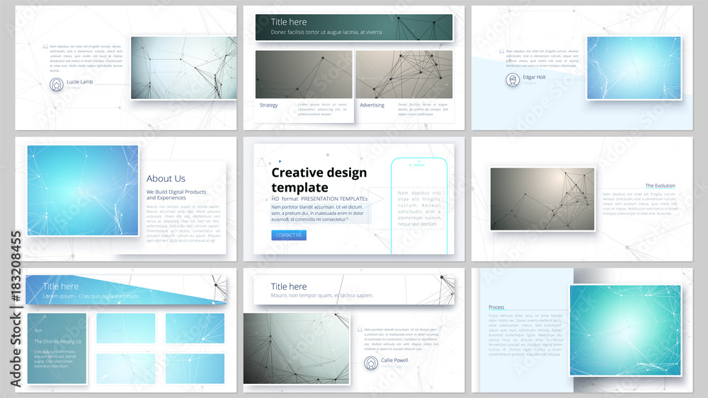 Aufkleber the minimalistic abstract vector illustration of editable layout of high definition presentation sli