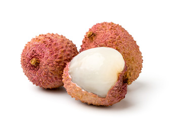 Ripe lychee fruit closeup