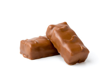 Chocolate candy on a white