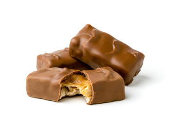 Chocolate bars closeup.