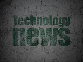 News concept: Green Technology News on grunge textured concrete wall background