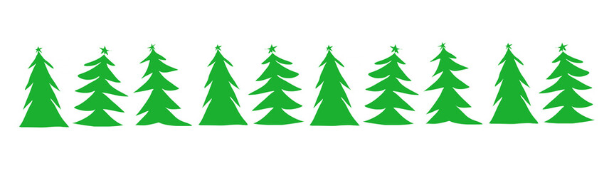 Christmas tree margin winter background, New Year digital illustration