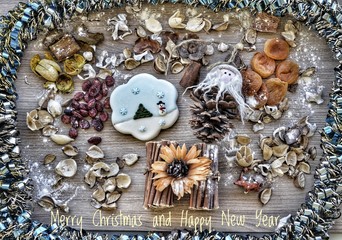 FONDO CON ADORNOS NAVIDEÑOS