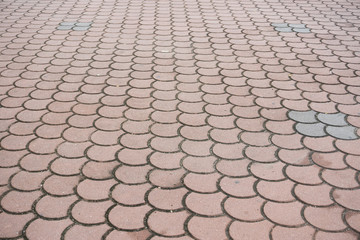 the beautiful cubic stones on the road of the city