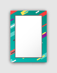 Photo Frame with Green Border and Abstract Figures