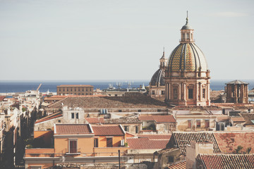 Fototapeta na wymiar Panorama of the city of Palermo in Sicily, Italy
