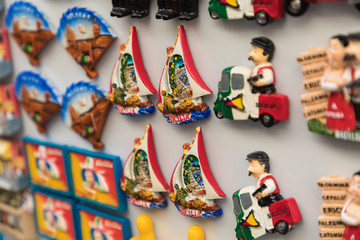 Souvenir magnets from Sicily,Italy.