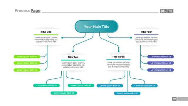 Tree Chart with Four Elements Template