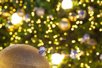 Big golden ball are decorated used for in Christmas day. And can use many other festivals.