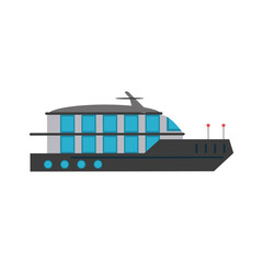 Luxury yacht isolated icon vector illustration graphic design