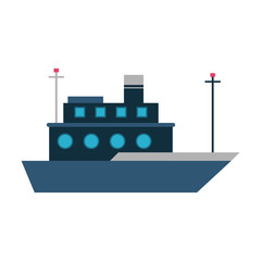 Fishing ship isolated icon vector illustration graphic design