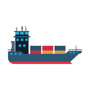 Freigther cargo ship icon vector illustration graphic design