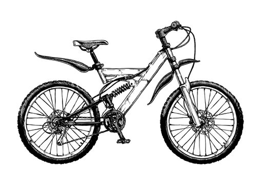 Fototapeta illustration of  mountain bicycle
