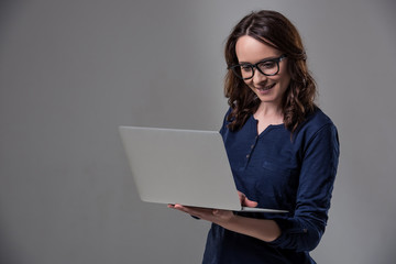 Attractive woman with gadget