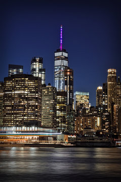 Fototapeta Lower Manhattan at night.