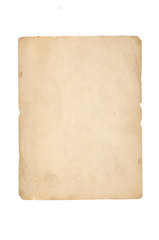 Vintage blank book page isolated on white