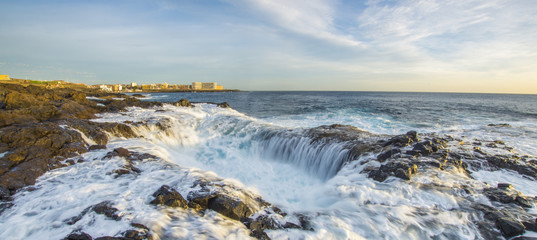 Bufadero de la Garita – a Unique Water Vortex ,Bufadero de la Garita, Telde, Gran Canaria, Spain..