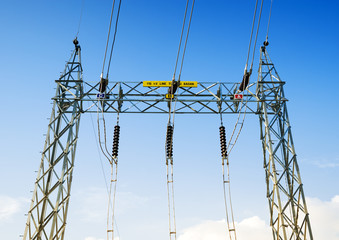 High voltage power transformer substation - storage power from wind turbines