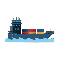Fishing ship isolated icon vector illustration graphic design