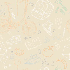 seamless pattern on school theme.