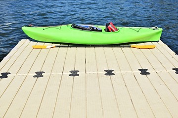 Kayak on pier