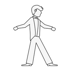 Fiance with suit cartoon icon vector illustration graphic design