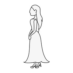 Bride with beautiful dress icon vector illustration graphic design