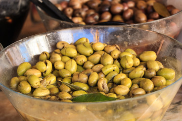 Green olives in classic mud pie