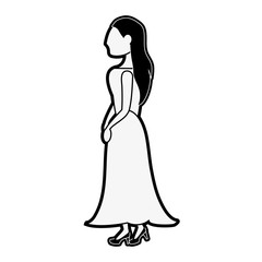 Fototapeta na wymiar Bride with beautiful dress icon vector illustration graphic design