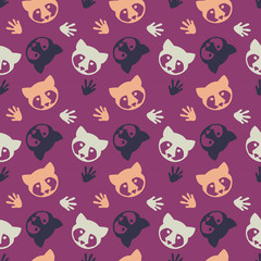 Obraz premium Bright faces of raccoons