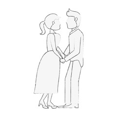 Bride and fiance cartoon icon vector illustration graphic design