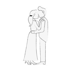 Bride and fiance cartoon icon vector illustration graphic design