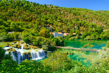 Fototapeta premium Waterfalls Krka, National Park, Dalmatia, Croatia