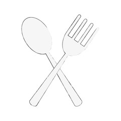 Fork and spoon cutlery icon vector illustration graphic design