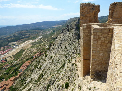 Castillo de Castellote. Pueblo de Teruel ( Aragon) en la comarca turolense del Maestrazgo, en España