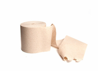 Toilet paper isolated on the white