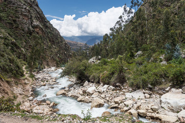 Panorama de montagne Trek de Santa Cruz au Pérou