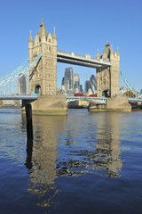 London Tower Bridge and Thames River in the autumn