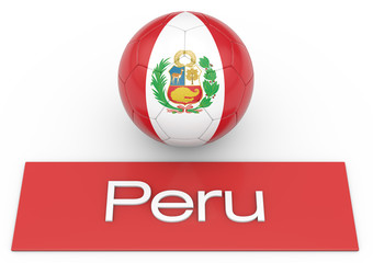 Obraz premium Fußball mit Flagge Peru, Version 3, 3D-Rendering