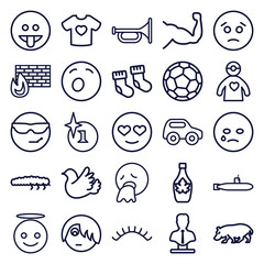 Set of 25 cartoon outline icons