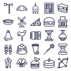 Set of 25 traditional outline icons