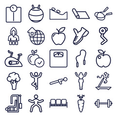 Set of 25 lifestyle outline icons
