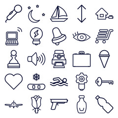 Fototapeta premium Set of 25 simple outline icons