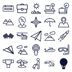 Set of 25 travel outline icons