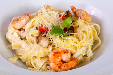 Seafood pasta with prawn