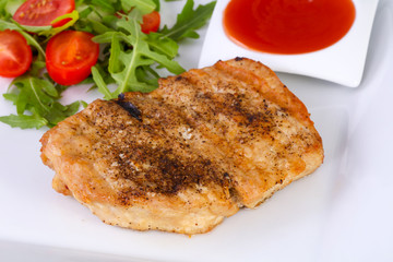 Grilled pork with sauce