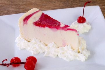 Cheesecake with cherry