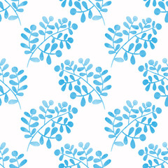 Seamless pattern watercolor branches